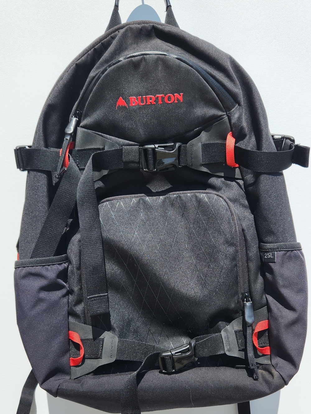 Burton 25L Black Red Snowboard Backpack Laptop Outdoor Hiking Pack